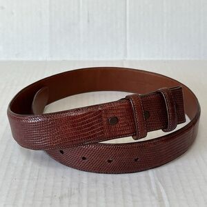 Elizabeth Rand New York Brown Genuine Lizard Belt Strap Sz M No Buckle USA Made